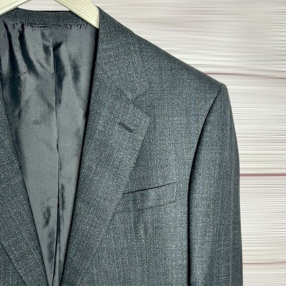 SULKA Gray Suit Jacket Blazer and Vest Super 150 Wool made in Italy size US 42R - Picture 5 of 16